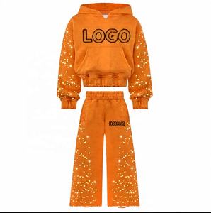 ชุดวอร์มมีฮู้ดสำหรับผู้ชายชุดวอร์มกางเกงวอร์มแนววินเทจมีสไตล์บ็อกซี่ - Product Image 1