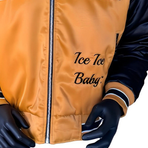 Année de la fondation Blouson aviateur Alpha or noir personnalisé Broderie en chenille de satin Glace froide Varsity Greek Life Apparel OEM - Product Image 4