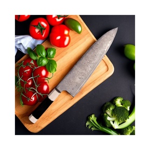 Venta al por mayor, pedidos a granel personalizados, servicio OEM y ODM, cuchillo de Chef de cocina de acero de alta dureza Damasco profesional, hoja afilada fija - Product Image 1