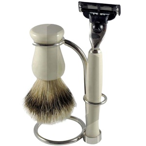 Set de Afeitado al por Mayor: Brocha, Maquinilla de Afeitar de Doble Filo, Soporte de Aleación de Zinc, Pelo de Texugo, Kit de Regalo para Afeitado en Húmedo y Cuidado Personal Masculino - Product Image 1