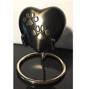 Urne Petit Coeur en Marbre Gris pour Cendres Humaines Urne Souvenir, avec Support Mini Urne Gris en Forme de Coeur - Product Image 3