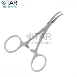 Micro pince à artère anti-moustiques incurvée 1x2 dents 10.0cm pince hémostatique chirurgicale en acier inoxydable Micro pince Medic Instruments - Product Image 6