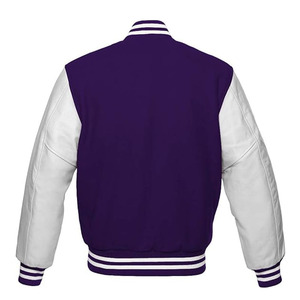 แจ็คเก็ตเบสบอล Varsity Bomber Letterman แขนหนังแท้ ตัวเสื้อทำจากผ้าขนสัตว์ - Product Image 6