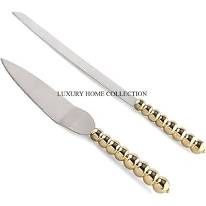 Couteau de serveur de gâteau en métal de style antique avec une finition luxueuse pour les services d'événement et de célébration haut de gamme - Product Image 6