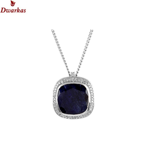 Elegante collar con colgante de múltiples piedras preciosas de Plata de Ley 925 para mujer con azul Ropada CZ joyería de alta calidad para regalos de fiestas - Product Image 1