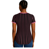 Maillot de baseball respirant à séchage rapide à rayures fines pour femme, vêtements de sororité grecque, rose et vert, pour la fraternité universitaire
