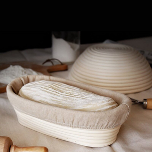 Cesta de Fermentación de Ratán Natural Ecológica con Diseño Ovalado y Forro para Fermentación de Masa Madre, No Tóxica, para Uso Doméstico en la Cocina - Product Image 6