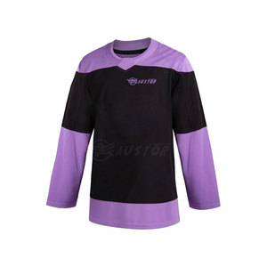 เสื้อฮอกกี้น้ำแข็งสำหรับผู้ใหญ่แบบ OEM ลายเรียบ โลโก้สั่งทำด้านหน้า โพลีเอสเตอร์ 100% ป้องกันแบคทีเรีย คุณภาพดีที่สุด ดีไซน์ใหม่ - Product Image 2