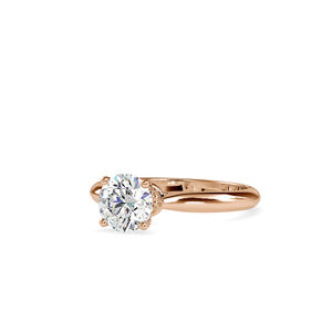 Elegante Anillo de Diamantes Solitario de Corte Brillante Redondo Natural en Oro de 14K y 18K para Mujer, para Compromiso - Product Image 2