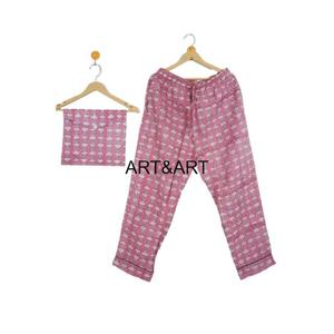 Ensemble de pyjama en coton à manches longues à imprimé floral respirant thermique grande taille pour demoiselle d'honneur pour adulte été - Product Image 3