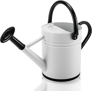 Nuevo aspecto, blanco y negro, jardín, forma redonda, lata de agua recubierta de negro, seguridad, salud, regadera de Metal, precio al por mayor - Product Image 1