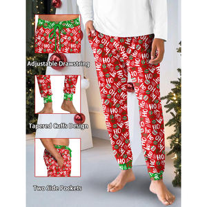 Polyester Christmas Sweatpants For <b>Men</b> Cozy Christmas Sweatpants Warm Holiday Joggers Winter Loungewear Pants - Product Image 6