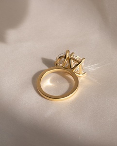 10x7มม. มรกตตัด + 10x7มม. ตัดลูกแพร์เพชรโมอิสซาไนท์แหวน Toi et Moi | หมั้นแต่งงานเจ้าสาว | 925เงิน18K ชุบทอง - Product Image 3