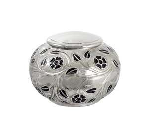 Crémation en laiton de conception imprimée de fleur de couleur noire et or et urne adulte avec la plus haute qualité et le meilleur prix - Product Image 3