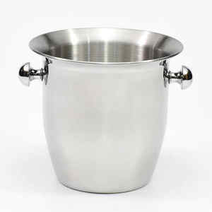 Seau à glace en métal de qualité supérieure en acier inoxydable avec poignée Élégant et durable et parfait pour les fêtes et les bars à domicile - Product Image 1