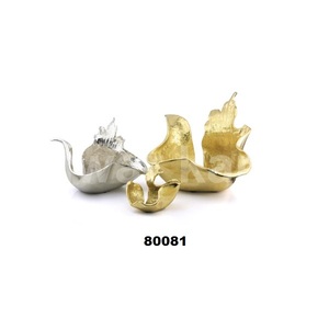 2ชิ้นชามไฟโลหะสีทองเป็นมิตรต่อสิ่งแวดล้อมสำหรับตกแต่งงานแต่งงานและตกแต่งเคาน์เตอร์ห้องครัว - Product Image 1