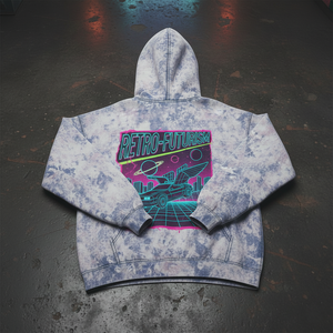 Sudadera con Capucha Personalizada de Estilo Retro Futurista de los 90, Lavada al Ácido, Holgada, de Felpa Gruesa para Hombre, 100% Algodón - Product Image 6