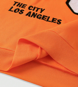 Sudadera con capucha de gran tamaño de lana de algodón 100% a la moda con estampado de letras personalizadas y hombros caídos con apliques y lavado ácido para hombres y mujeres - Product Image 5