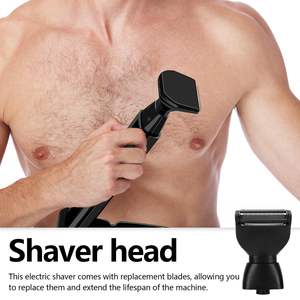 Depiladora Corporal Plegable con Mango Ergonómico para Hombres, Removedor de Vello de Espalda con 2 Cabezales de Afeitado - Product Image 4