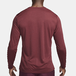 Camiseta de Manga Larga para Hombre, Cuello Redondo, Corte Regular, Color Sólido, Secado Rápido, Tejido de Poliéster, Ropa Casual - Product Image 3