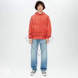 Men's Casual Winter <b>Oversized</b> Hoodie Custom Printing <b>Vintage</b> Acid Washed Streetwear Pullover Pocket Knitted OEM <b>Sweatshirt</b> - Product Image 2