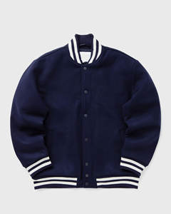 Logo personnalisé de haute qualité 100% coton solide couleur marine Varsity vestes pour hommes surdimensionné vintage lettre broderie manteau de baseball - Product Image 2