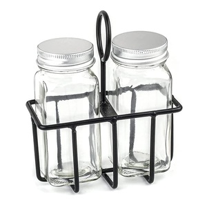 Caddy de sal y pimienta negra de diseñador, vajilla de Caddy hecha a mano de calidad superior, Caddy de sal y pimienta de hierro de lujo de diseñador - Product Image 5