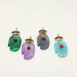 Amethyst Hand Carved Pendant 21x14mm Gold Plated 925 Silver Collet Set Birthstone Charms Handmade Wholesale Gemstone <b>Jewelry</b> - Product Image 4