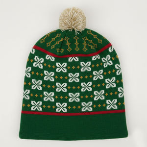 Bonnet d'hiver en tricot avec strass et logo personnalisé, prix de gros, style OEM personnalisé, mode avec jacquard OEM 2026 - Product Image 4