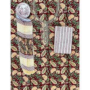 Casual Unstitched Cotton Suit Hand Block Printed Design - Product Image 1