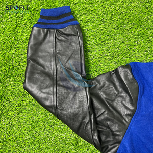 Veste universitaire vierge de concepteur OEM pour hommes veste de mode manches en cuir véritable broderie personnalisée Baseball Letterman vestes - Product Image 3