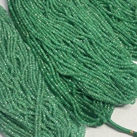 Perles de pierres précieuses en émeraude verte naturelle de Zambie, facettées en rondelles, 2 mm et 3 mm, pour la création de bijoux, certifiées IGI