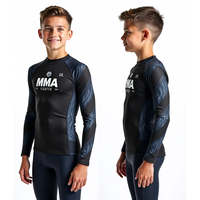 Rashguards personnalisés unisexes BJJ MMA, impression par sublimation de haute qualité, respirants, antibactériens, protection UV, séchage rapide, 100%
