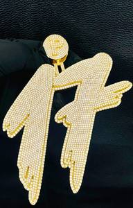 Unisex 14k <b>Gold</b> Plated Moissanite Pendant Real VVS Diamond <b>Number</b> Fully Iced Out Fashion Jewelry Mainly Made of Alloy - Product Image 5