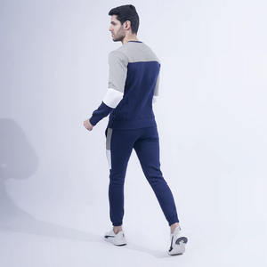 Conjunto Deportivo Personalizado de Última Moda, Transpirable y Resistente al Viento, para Hombre, con Paneles en Contraste, 100% Algodón, Sudadera y Pantalones para Correr, Venta al Por Mayor - Product Image 2