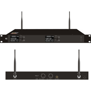 Système de microphone sans fil UHF, microphone numérique sans fil, <span class=keywords><strong>double</strong></span> microphone sans fil portable, T-592UH - Product Image 2