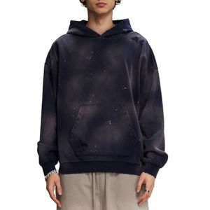 Sweats à capuche surdimensionnés personnalisés de style vintage 2025, lavage à l'acide, 350 g/m², sweats à capuche lourds lavés à l'acide pour hommes, en vente maintenant - Product Image 1