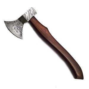 Wholesale Customized Bulk Orders OEM ODM Service Handmade High Carbon Steel Axe Head Hatchet Axe Wood <b>Handle</b> with Leather Sheath - Product Image 1