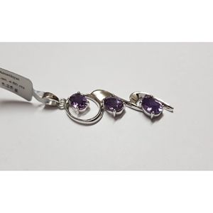 Ciondolo Artigianale in Ametista Naturale per Donne, Argento Sterling 925, Platino, Oro Rosa, Motivo Numerico Cartoon, Charm di <span class=keywords><strong>Shah</strong></span> Gems - Product Image 4