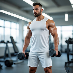 เสื้อกล้ามเข้ารูปกล้ามเนื้อสำหรับผู้ชายเสื้อกล้ามน้ำหนักเบาแห้งไวปรับแต่งได้สำหรับผู้ชายเสื้อกั๊กออกกำลังกายผ้าโพลีเอสเตอร์100% สำหรับผู้ชาย - Product Image 6