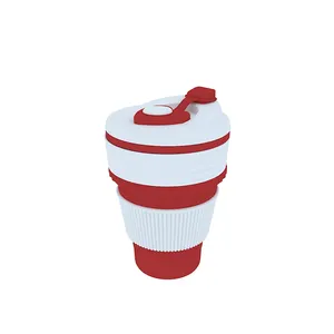 Silicone dobrável Travel Cup caixa pacote água café Camping dobrável Drinking Cup para crianças Adultos Foldable Silicone Cup