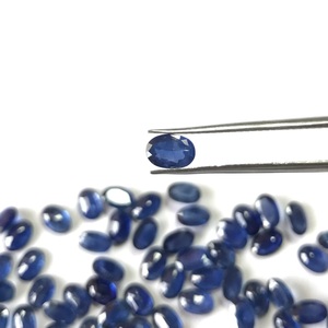 Pierre à facettes en vrac de saphir bleu ovale naturel de 4x6mm pour la fabrication de bijoux pierre de saphir bleu naturel de bonne qualité prix de gros - Product Image 3
