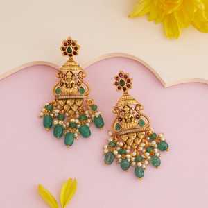 Floral Copper Chandelier <b>Earrings</b> for Wedding Religious Trendy Style <b>Hook</b> Shape Zinc Alloy - Product Image 2