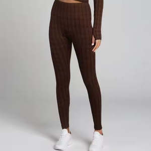 Mallas de Yoga de alta calidad para mujer, ropa deportiva de Spandex/nailon personalizada, patrón sólido de cintura media, precio razonable - Product Image 2