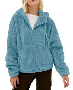 2025 automne et hiver nouvelle mode femmes couleur unie décontracté confortable fermeture éclair à capuche poche à manches longues à capuche - Product Image 2