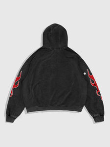 Sweat-shirts à capuche surdimensionnés pour hommes en coton de haute qualité, broderie lourde, impression sérigraphique, fermeture éclair intégrale, MOQ10, style Y2K, personnalisables par OEM - Product Image 6