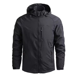 Veste coupe-vent en toile respirante légère pour hommes manteau imperméable pour les sports d'hiver pour la randonnée et le camping logo avant - Product Image 5