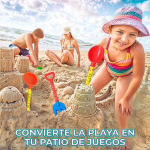 Ensemble de 4 pelles de plage en plastique sûres, jouets de plage d'été pour garçons, filles, enfants, style extérieur - Product Image 5