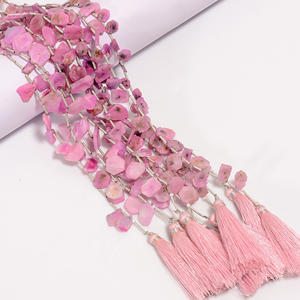 Perles de saphir, perles de tranche de forme de poire de saphir rose, perles de tranche de pierre précieuse de saphir rose, perles de saphir pour la fabrication de bijoux - Product Image 3