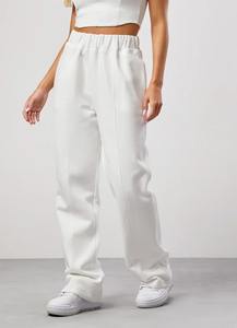 Ensemble de survêtement d'hiver pour femmes, coupe courte, pour le fitness et le jogging, avec veste ouverte et pantalon droit en coton – Vente chaude ODM - Product Image 4